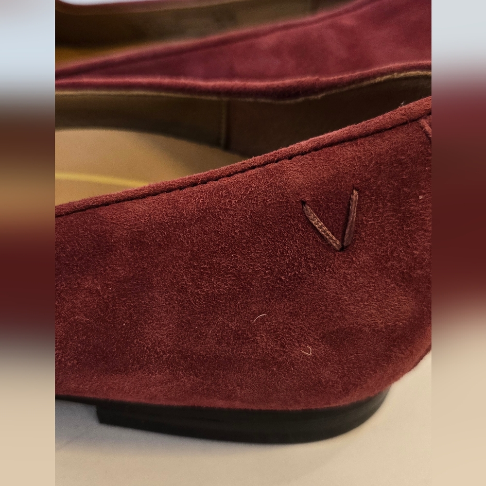NWOT ! Vionic Burgundy Suede Leather Loafers Flats - Picture 5 of 13